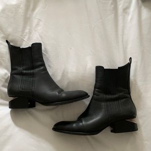 Alexander Wang Anouck Boots, Black & Rose Gold, 39